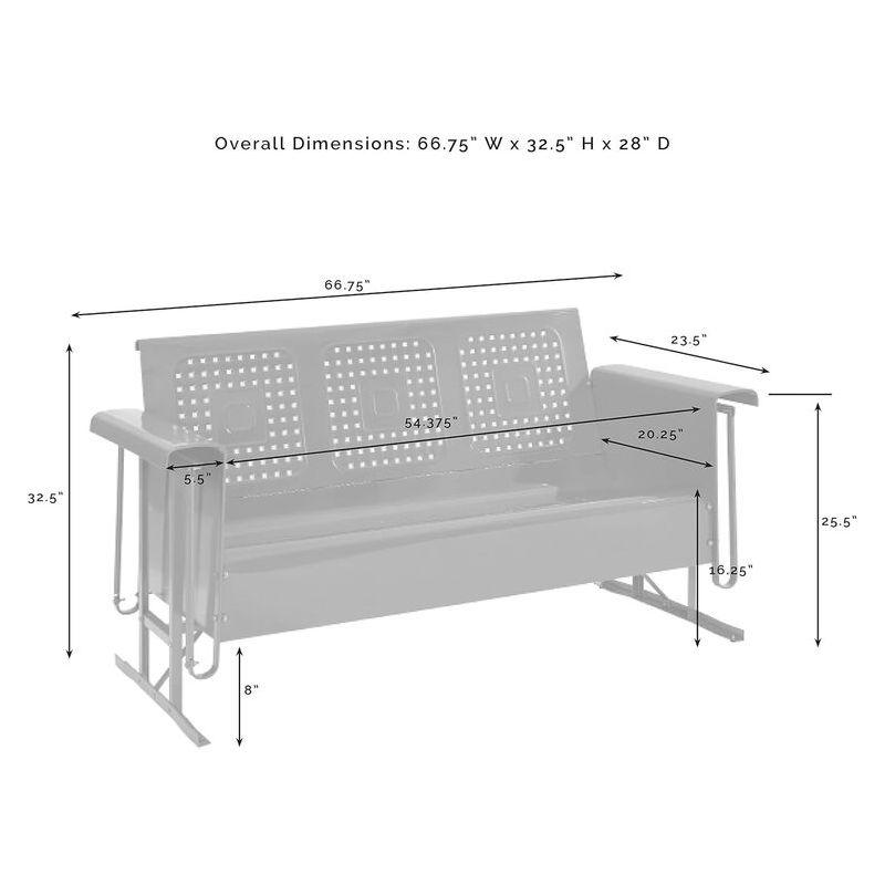 Bates Outdoor Metal Sofa Glider - Navy - Crosley: 3-Person Seating, UV-Resistant, Steel Frame Patio Sofas