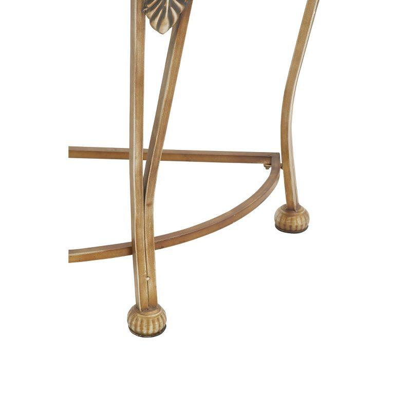 Alcott Hill® Allura Metal Embossed Leaf Console Table with Ornate Scroll Legs