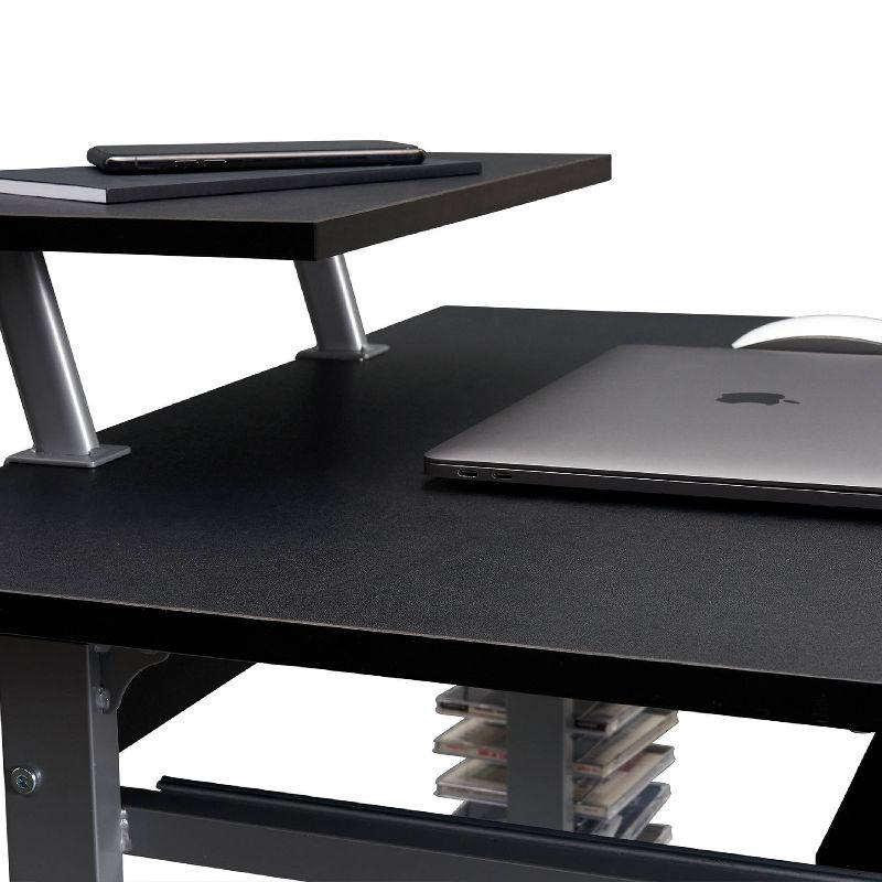 Techni Mobili Solid Wood Top Metal Base Standing Desk