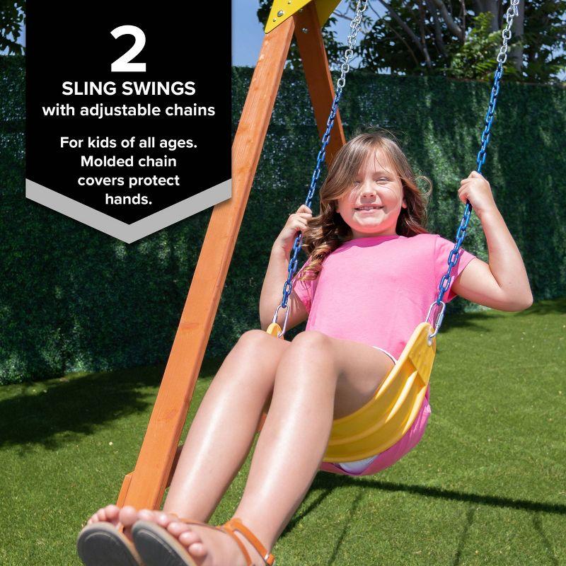 Sportspower Brighton Wood 2 Swings and 1 Bow Style Swing Set