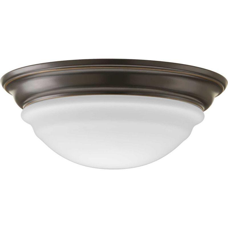 Progress Lighting, Etched Glass Collection, 1-Light LED Flush Mount, Brushed Nickel, Etched Glass, Material: Steel