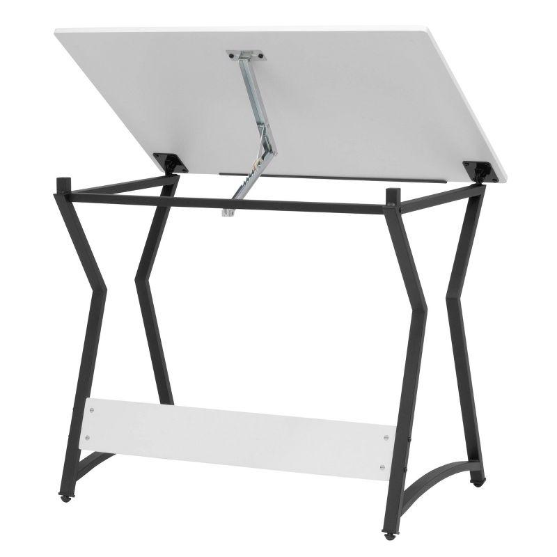 36" Wide Hourglass Craft Drawing Table with Angle Adjustable Top - Studio Designs Home: Powder-Coated Steel, Wood Surface