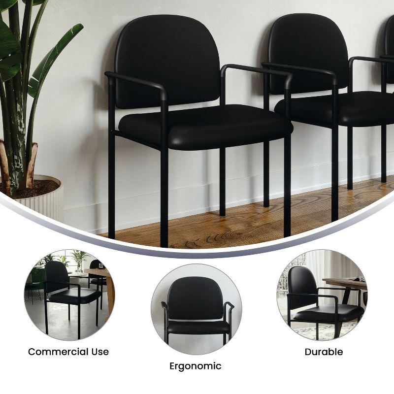 Prather Tania Comfort Vinyl Upholstered Stackable Side Reception Chair by Flash Furniture