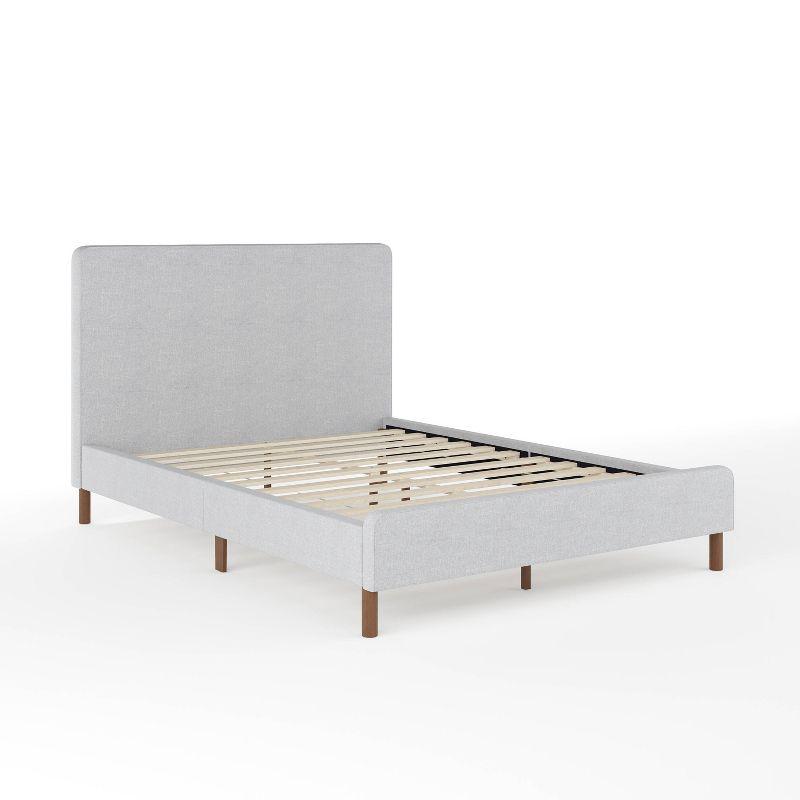 Martha Stewart Martha Stewart Britta Upholstered Platform Bed With Piped Detail Headboard