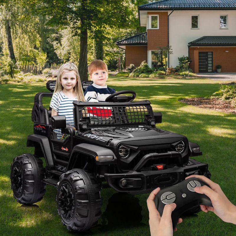 24V 2 Seaters Kids Ride On Car With Remote Control, 2*120W Motors 9ah Battery 20" Extra Large Seats,LED Headlights