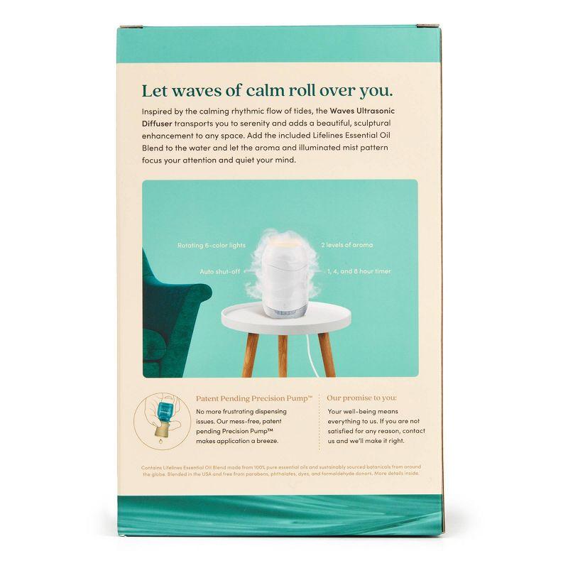 200ml Waves Ultrasonic Diffuser: Lifelines Aromatherapy with Mesmerizing Light Display