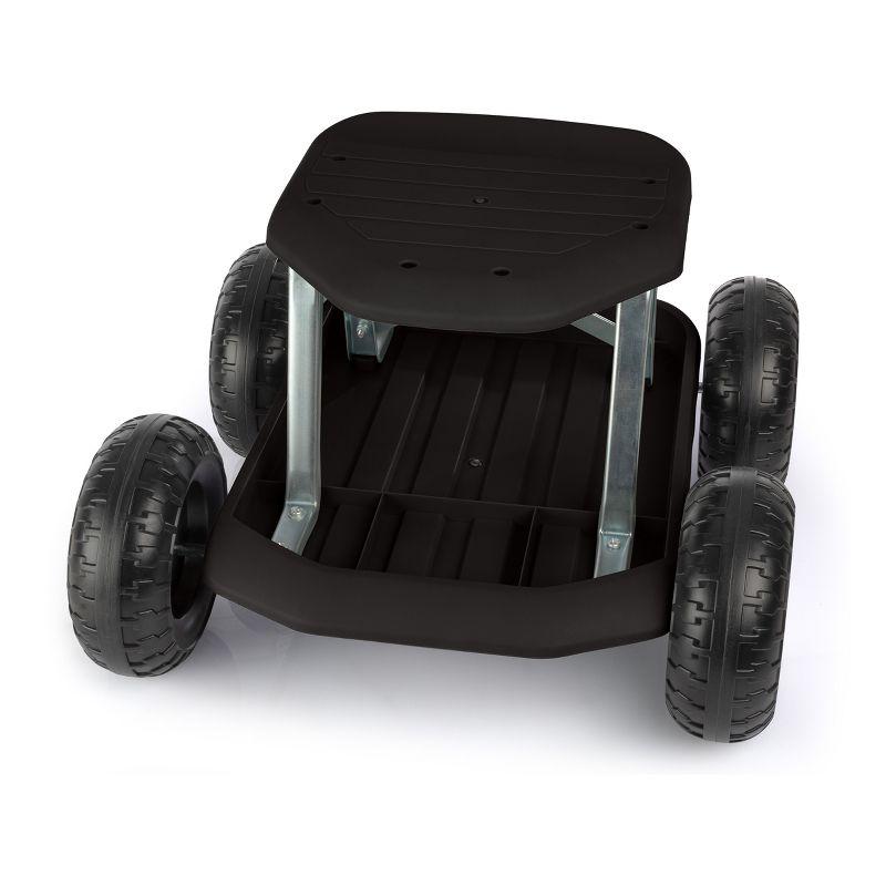 Rolling Gardening Stool, Black