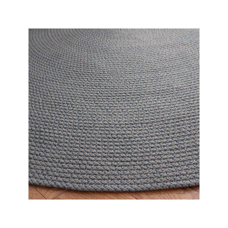 Braided BRD403 Hand Woven Area Rug - Grey/Blue - 7' round - Safavieh.