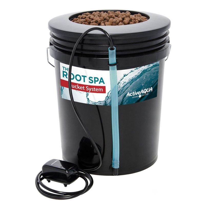 Black 5-Gallon Hydroponic 4-Bucket Deep Water Culture System