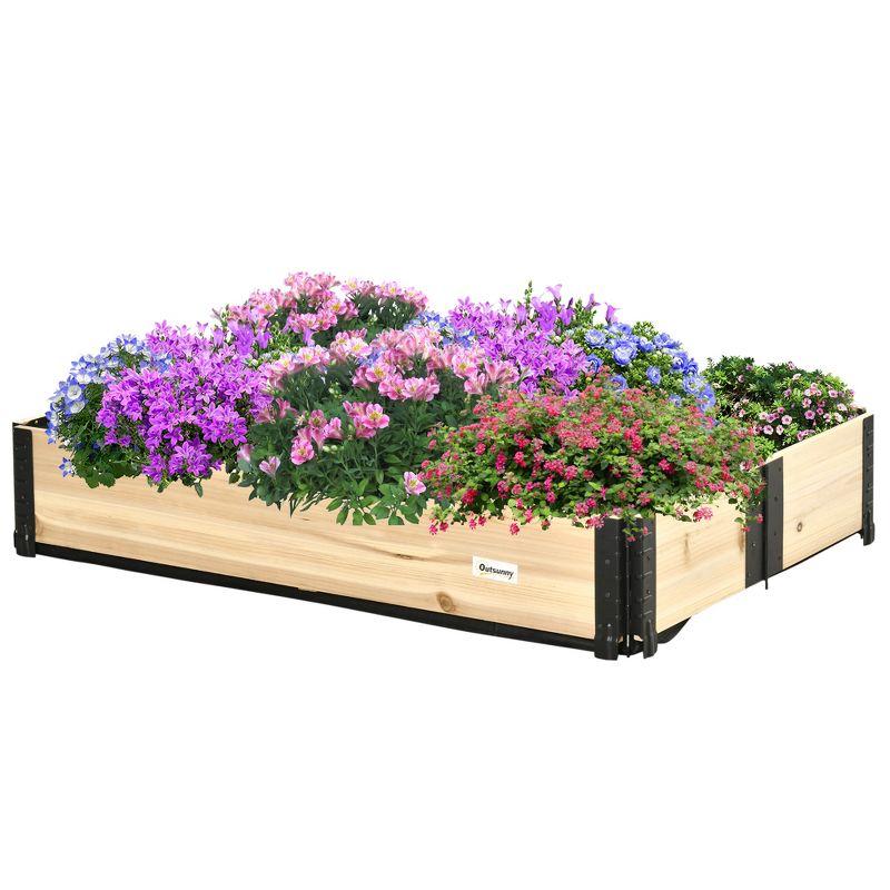 Outsunny 47'' x 31'' Raised Garden Bed, Foldable Raised Garden Box for Backyard, Patio to Grow Vegetables, Herbs, and Flowers