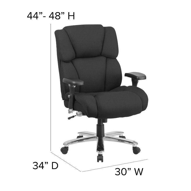 Executive High-Back Swivel Chair with Lumbar Support, Black and Gray