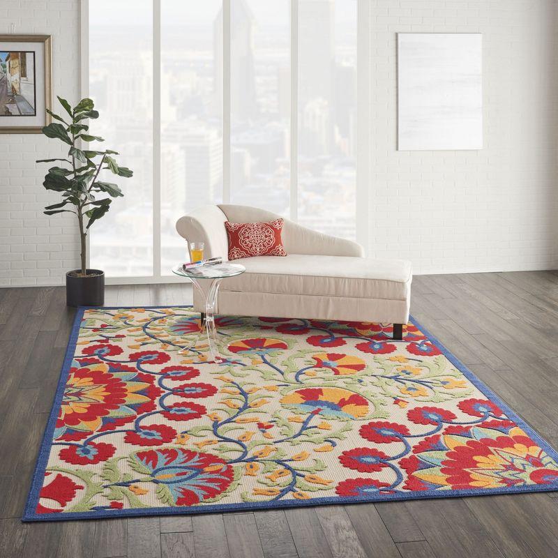 Nourison Aloha Transitional Floral Outdoor Rug