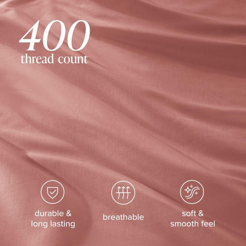 Bare Home 400 Thread Count Organic Cotton Sateen Duvet Cover Set