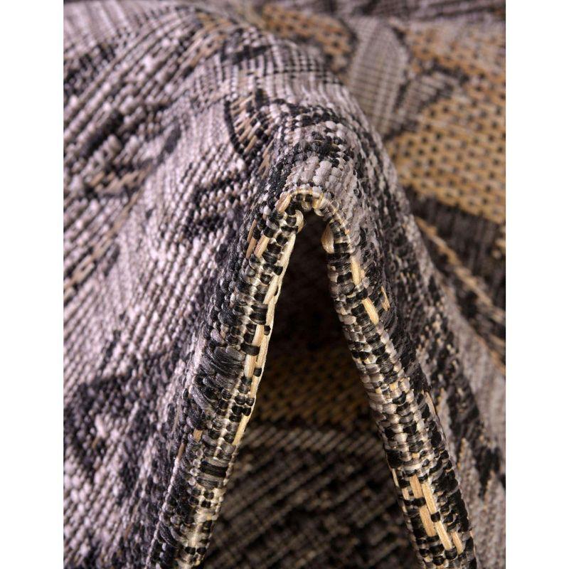 Unique Loom 9' 0 x 12' 0 Rectangle Indoor/Outdoor Traditional Charcoal Area Rug