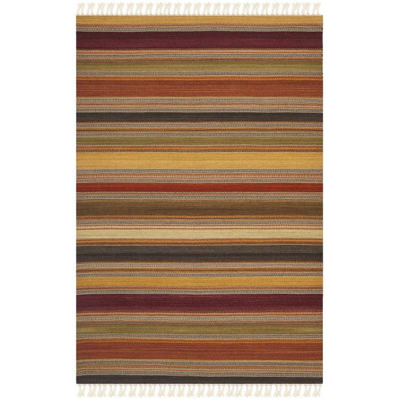 Striped Kilim STK315 Hand Woven Indoor Area Rug - Gold - 6'x9' - Safavieh