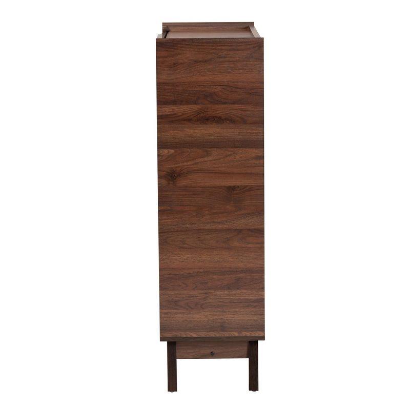 Baxton Studio Paricia Mid-Century Modern Walnut Brown Finished Wood Shoe Cabinet