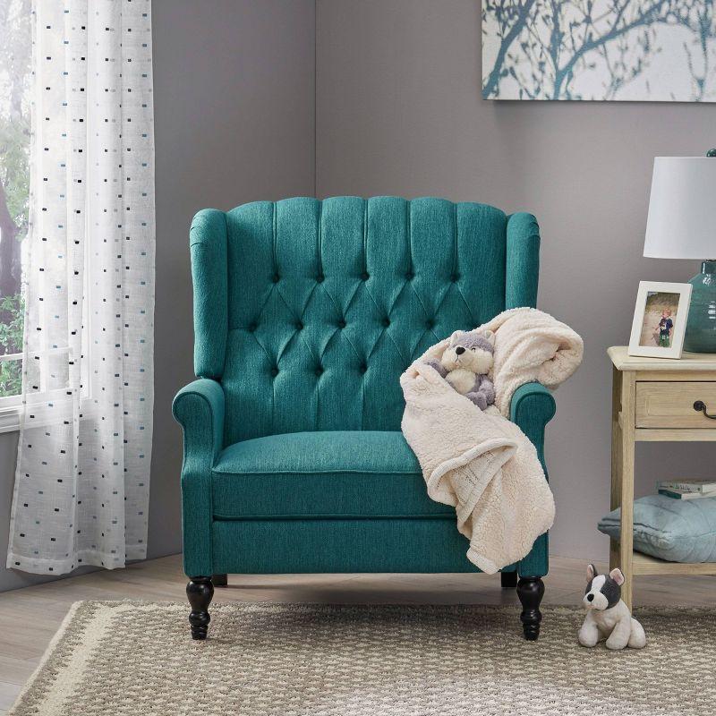 Apaloosa Oversized Wingback Press-Back Recliner Teal - Christopher Knight Home