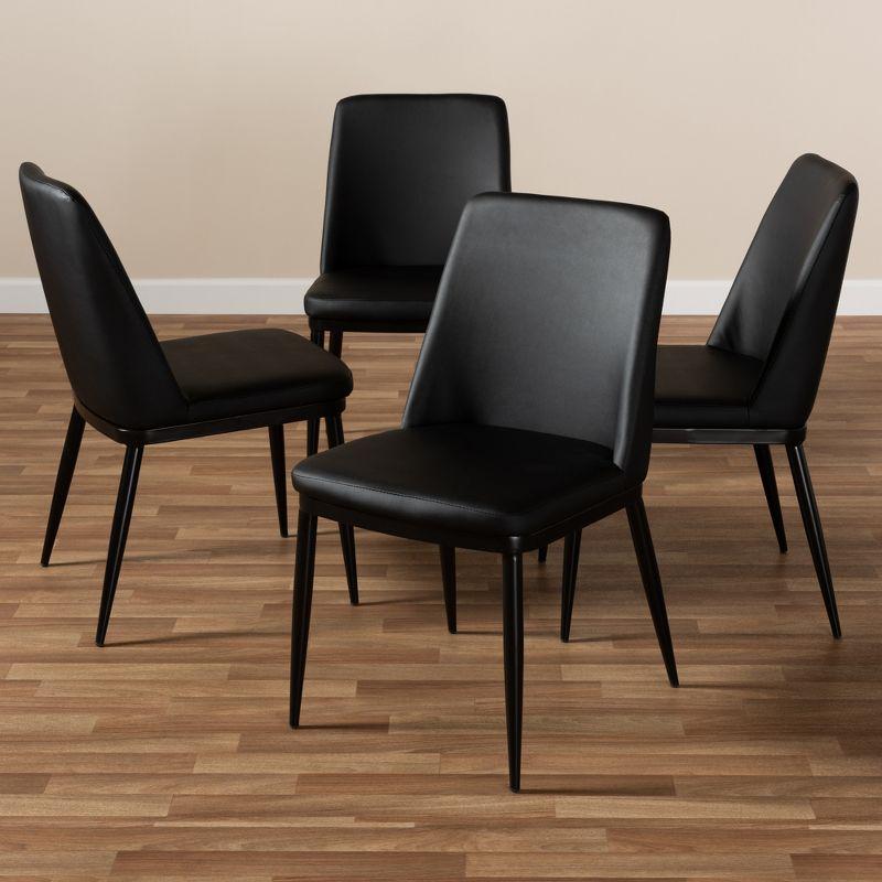 Set of 4 Darcell Modern and Contemporary Faux Leather Upholstered Dining Chairs - Baxton Studio