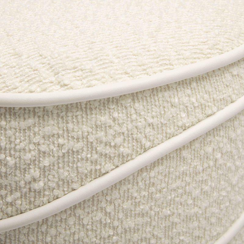 TOV Furniture Nero Cream Boucle Ottoman Cream 14.6"W x 14.6"D x 18"H