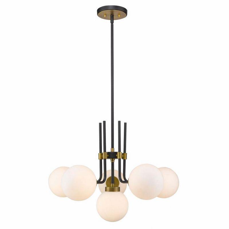 Z-Lite Parsons 6 - Light Chandelier in  Matte Black/Olde Brass