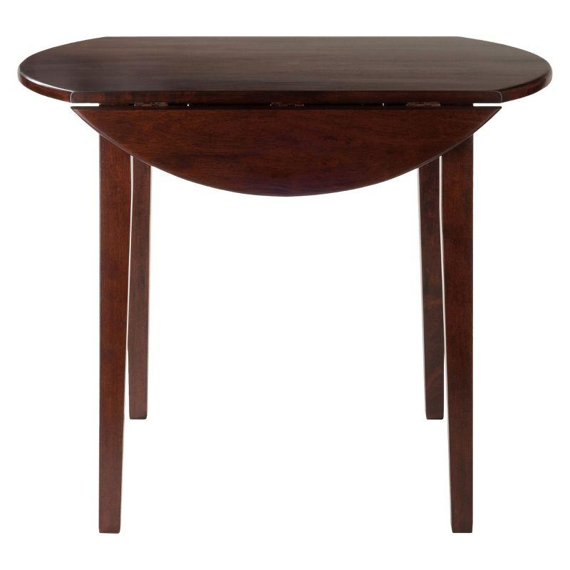 Winsome 36" Clayton Round Drop Leaf Dining Table Walnut: Hardwood Frame, Seats 4, Modern Style