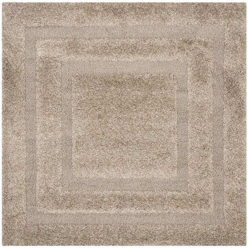 Florida Shag SG454 Power Loomed Indoor Area Rug - Beige/Beige - 4'x4' - Safavieh.