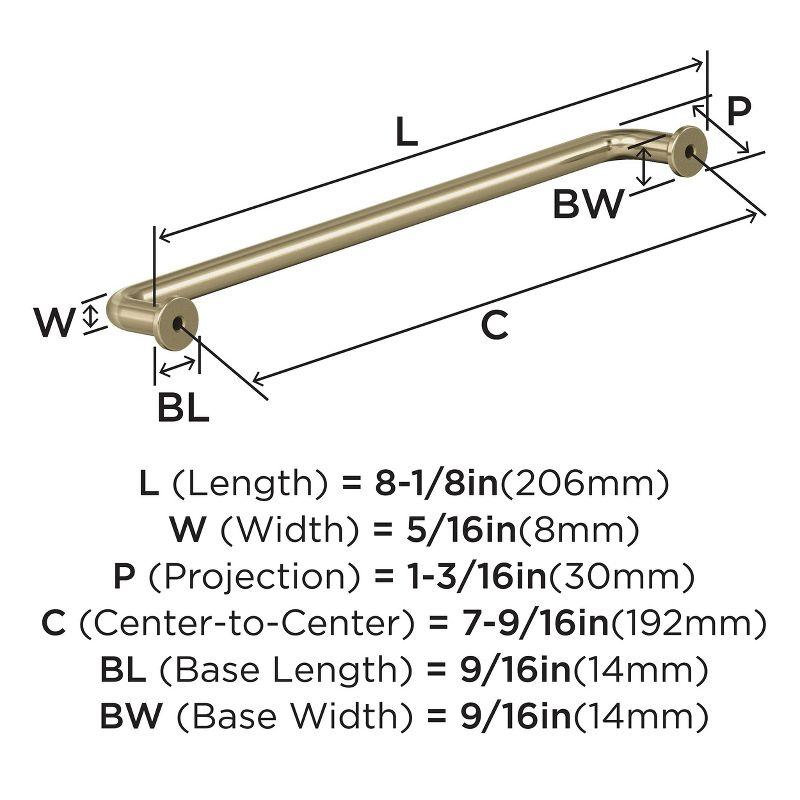 Golden Champagne 7-9/16" Modern Bar Cabinet Pull