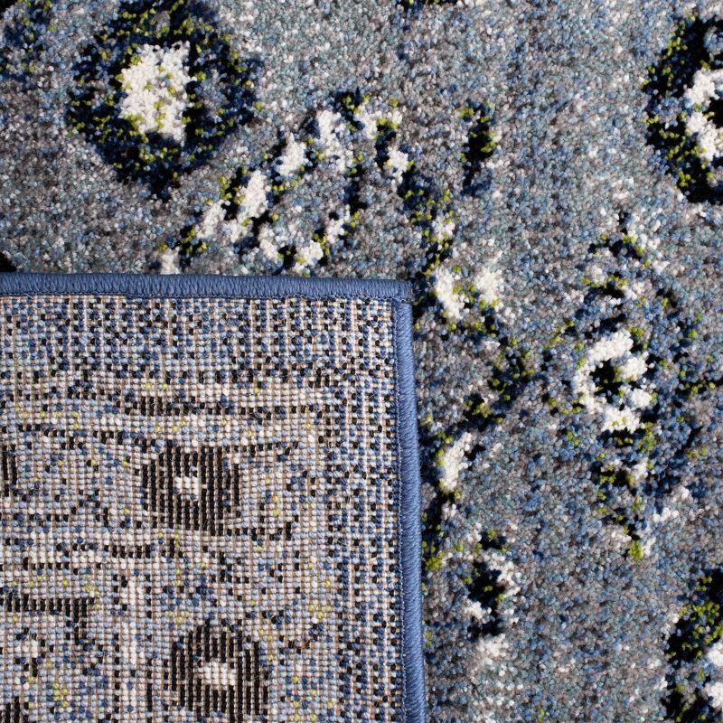 Heirloom Blue Synthetic 5' x 7' Hand-Knotted Area Rug