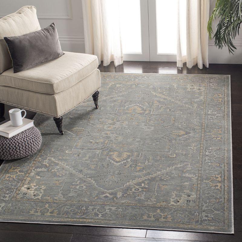 Vintage VTG114 Power Loomed Indoor Skid-Resistant Area Rug - Grey/Multi - 6'7"x9'2" - Safavieh