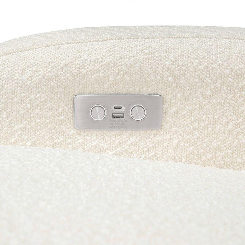 Nami Electronic Recliner and Swivel Glider Recliner in Shearling with USB port