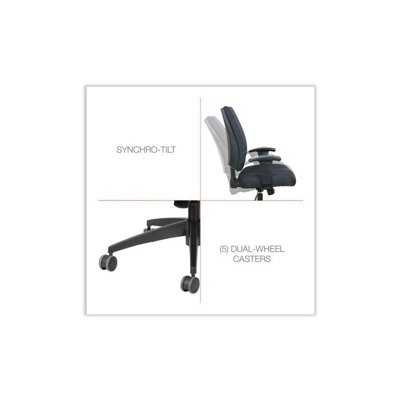 Alera Alera Wrigley Series High Performance Mid-Back Synchro-Tilt Task Chair, Supports 275 lb, 17.91" to 21.88" Seat Height, Black