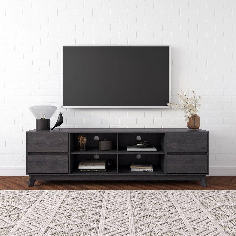 Gray Wood Grain TV Stand with Drawers for TVs up to 85"