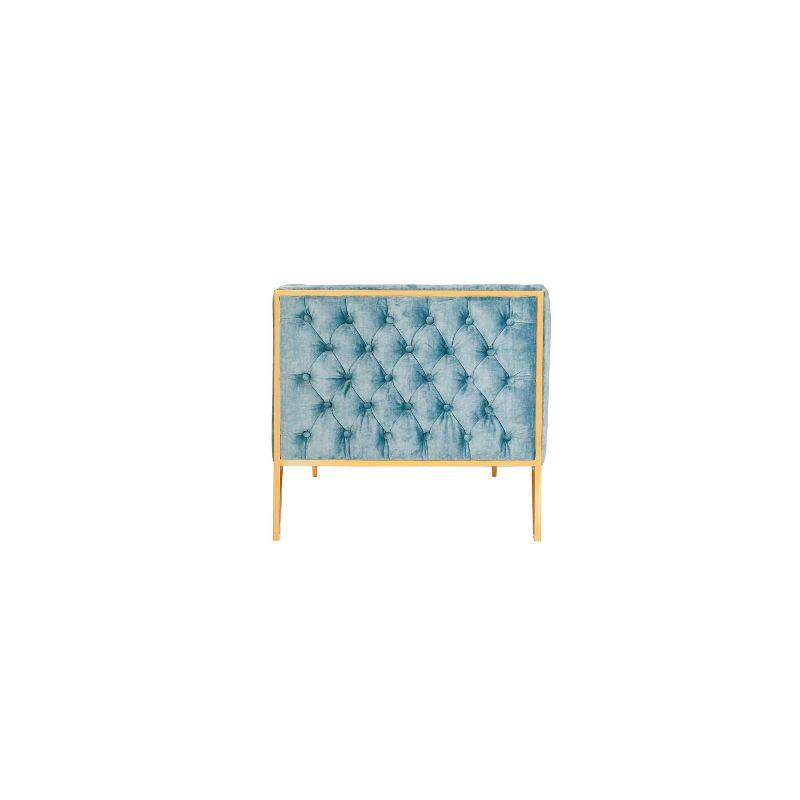 Vector Velvet 3 Seater Sofa Ocean Blue - Manhattan Comfort