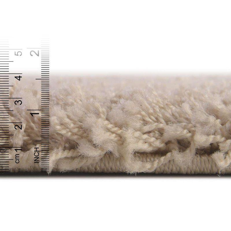 Taupe 6' x 9' Rectangular Shag Synthetic Area Rug