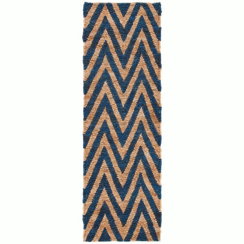 Organica ORG515 Hand Knotted Indoor Runner Rug - Blue/Natural - 2'6"x10' - Safavieh.
