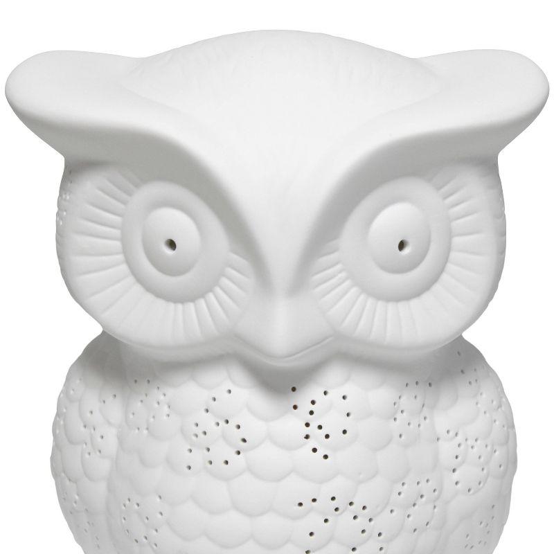 Porcelain Wise Owl Shaped Animal Light Table Lamp - Simple Designs: Ceramic Nightstand Decor, ETL Listed