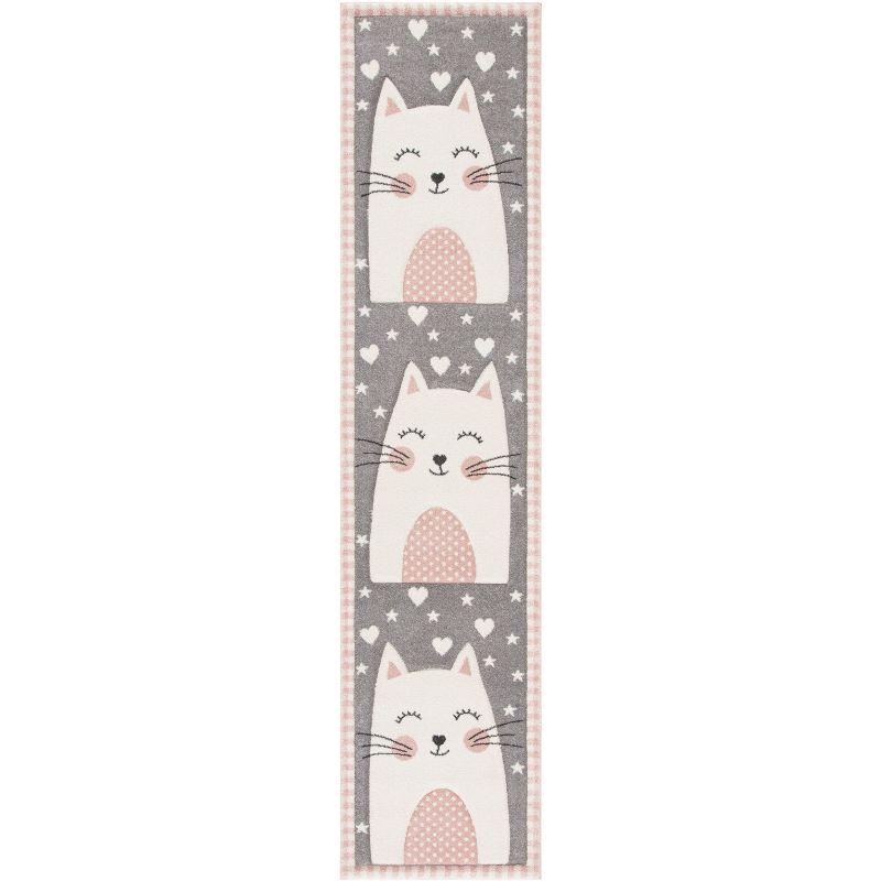 Carousel Kids CRK134 Power Loomed Runner Rug - Pink/Grey - 2'x8' - Safavieh.