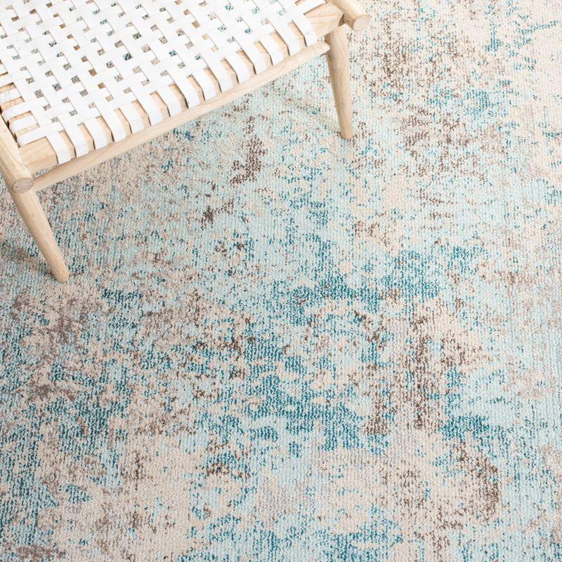 Madison MAD453 Power Loomed Indoor Area Rug - Ivory/Teal - 4'x6' - Safavieh