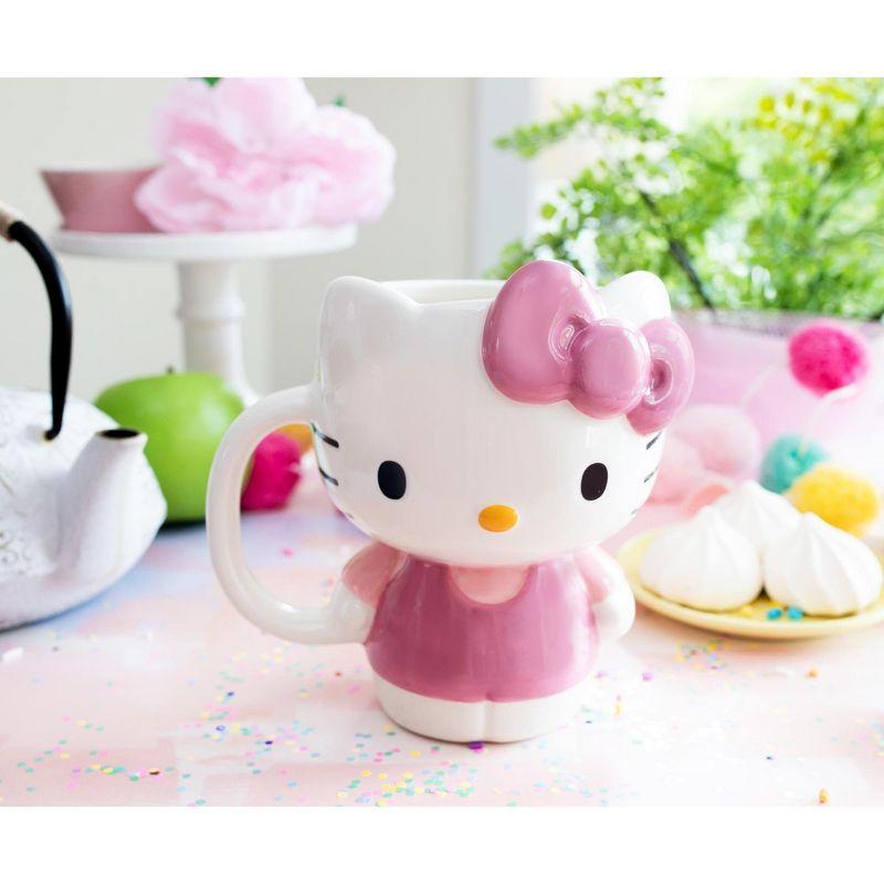 Silver Buffalo Sanrio Hello Kitty 3D Sculpted Ceramic Mug | Holds 20 Ounces