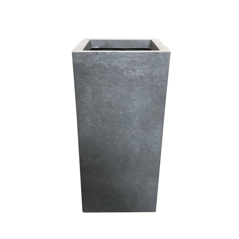 Slate Gray Tall Rectangular Concrete Planter for Indoor/Outdoor Use