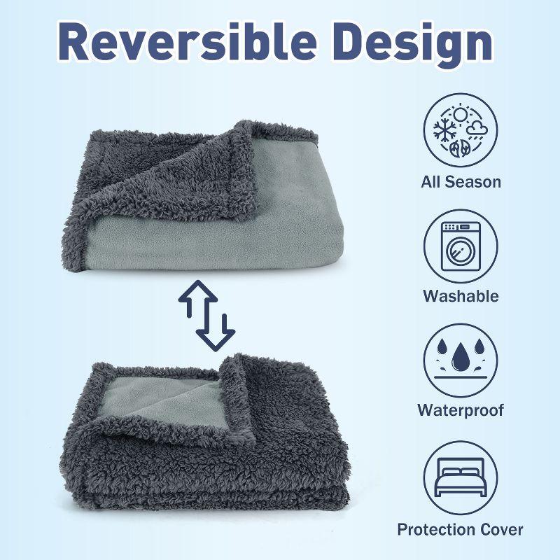 Kritter Planet Waterproof Blanket for Dogs, 80x60 Inches, Light Gray