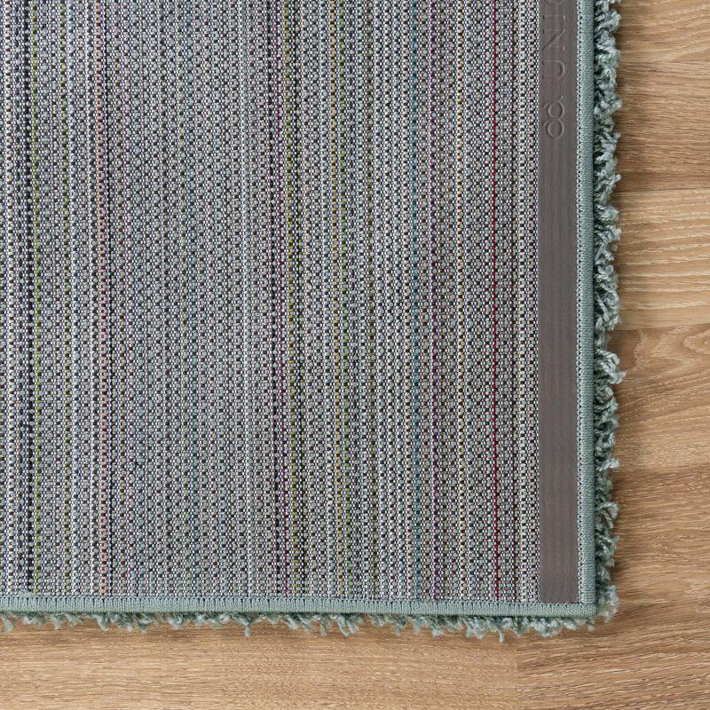 Unique Loom 4' 1 x 6' 1 Solid Shag Light Slate Blue Area Rug