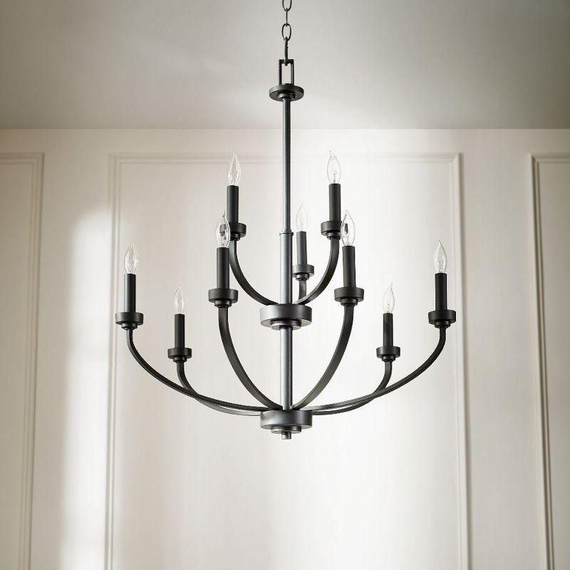 Noir Black 9-Light Candelabra Chandelier