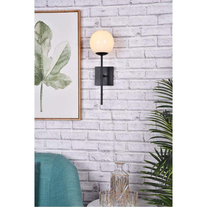 Elegant Lighting Neri 1 light black and white glass wall sconce