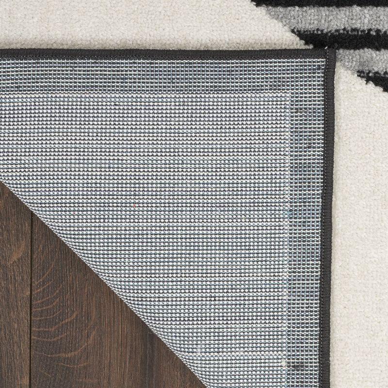 Nourison Modern Passion Circle Mid-Century Modern Indoor Rug Ivory/Black 2' x 3'