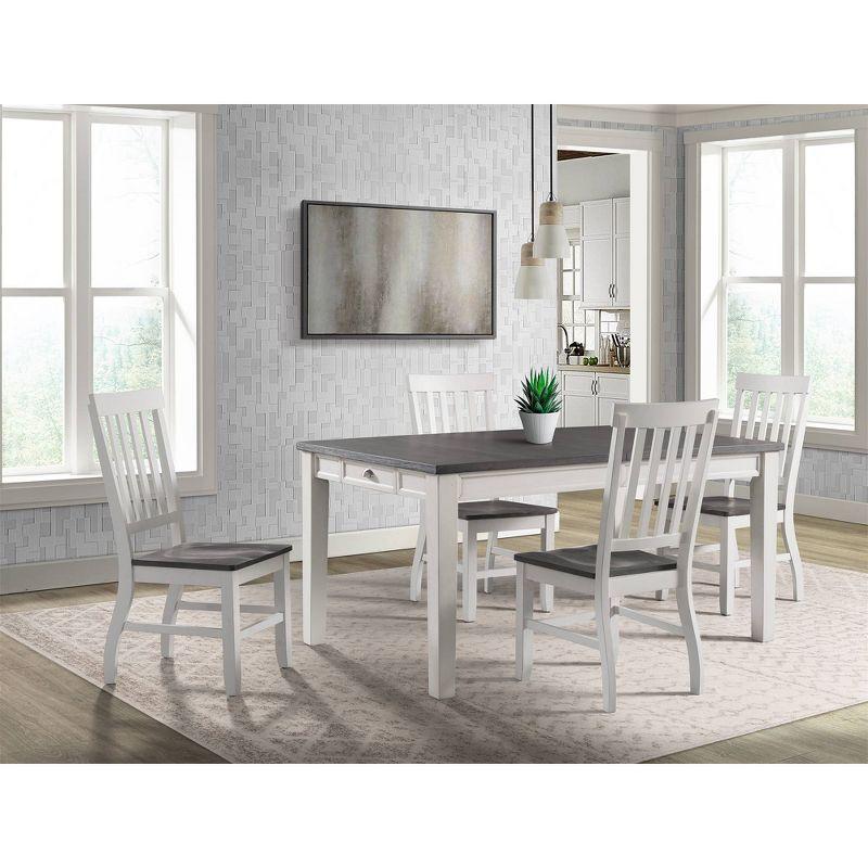 Jamison Two-Tone Extendable Dining Table with Storage White - Picket House Furnishings: Modern Rectangular Kitchen Table, Seats 4-6