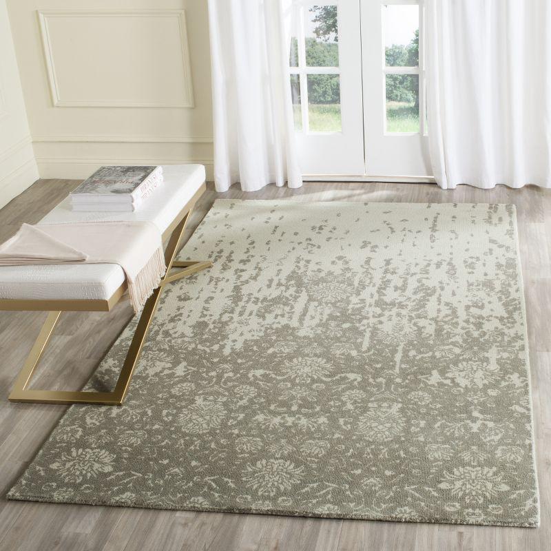 Restoration Vintage RVT104 Hand Tufted Indoor Area Rug - 6'x6' - Light Sage/Grey - Safavieh
