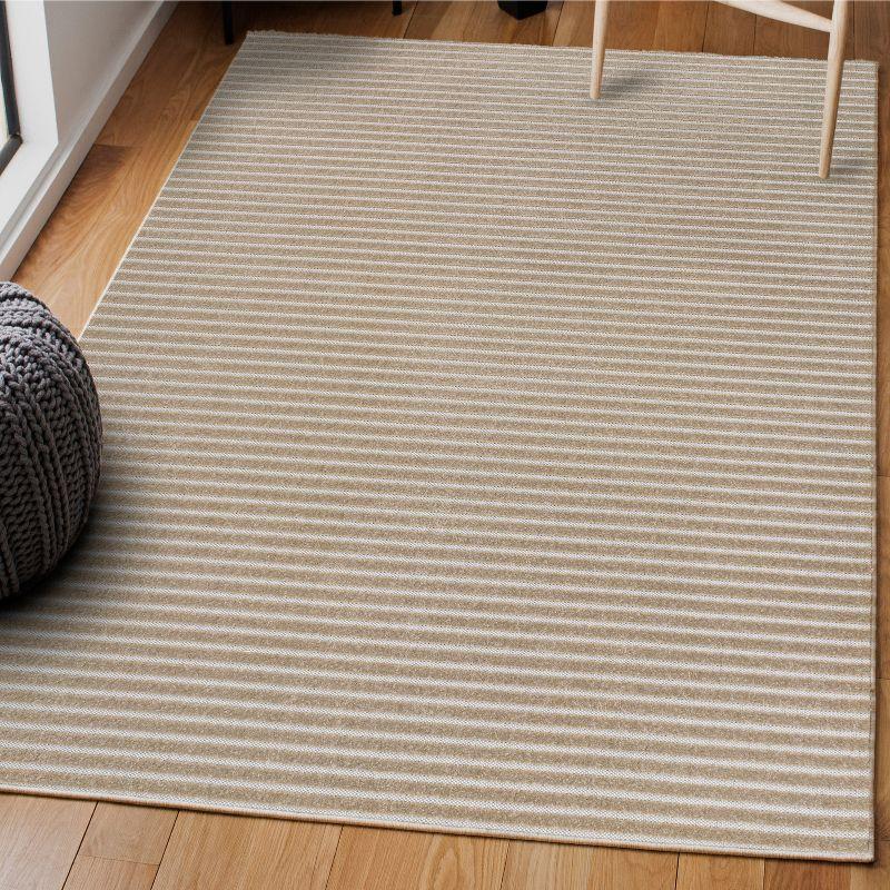 JONATHAN Y Aarhus High-Low Minimalist Scandi Striped Indoor/Outdoor Area Rug