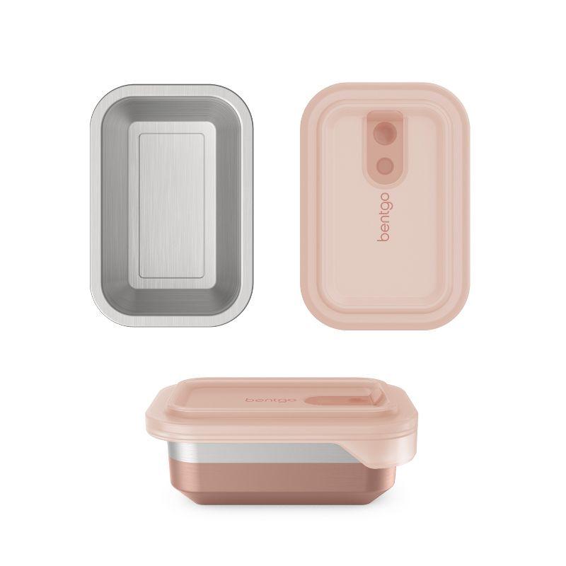 Bentgo Microsteel Heat and Eat Container Rose: Leakproof, BPA-Free, Dishwasher-Safe, Lunch Storage, 2-Year Warranty