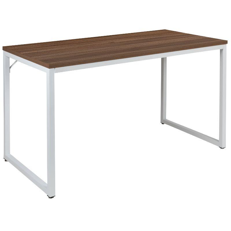 Tiverton 51" Walnut and White Industrial Modern Office Desk